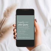 ミニマルモダンSage Green Wedding Reception 招待状