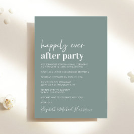 ミニマルモダンSage Green Wedding Reception 招待状