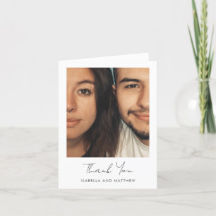 ミニマルモダンScript Photo結婚'Folded 空白の. サンキューカード