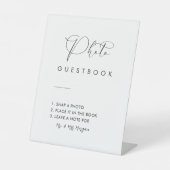 ミニマルモダンScript Photo Guestbookの結婚サイン 台座サイン (正面)