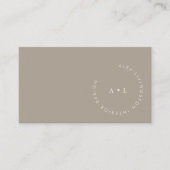 ミニマルモダンTaupe Brown Circleモノグラム 名刺 (正面)