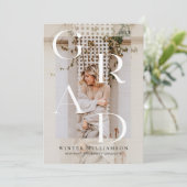 ミニマルモダンType Cream Overlay Grad Photo 招待状 (スタンド正面)