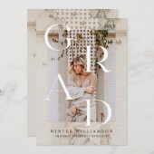 ミニマルモダンType Cream Overlay Grad Photo 招待状 (正面/裏面)