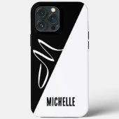 ミニマルモノクロ分エレガント割スクリプトモノグラム Case-Mate iPhoneケース (裏面)