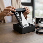 ミニマルモノクロ分エレガント割スクリプトモノグラム Case-Mate iPhoneケース