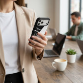 ミニマルモノクロ分エレガント割スクリプトモノグラム Case-Mate iPhoneケース