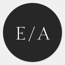 ミニマルモノグラエレガントムモダンブラック結婚ズ ラウンドシール