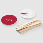 ミニマルモノグラシンプルムエレガント・レッド結婚ズ ハンドファン (組立なし)