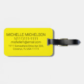 ミニマルモノグラムのイエローラゲージタグ ラゲッジタグ (裏面横)