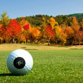 ミニマルモノグラムのイニシャル文字Cブラック ゴルフボール