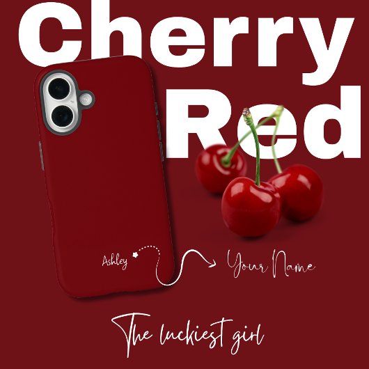 ミニマルモノグラムのエレガントさくらんぼ赤 Case-Mate iPhoneケース