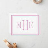 ミニマルモノグラムのスピンク ノートカード (正面/裏面インサイチュ)