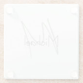 ミニマルモノグラムのリストのプレーンモダン名 ガラスコースター (裏面)