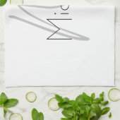 ミニマルモノグラムのリストのプレーンモダン名 キッチンタオル (折り畳み)