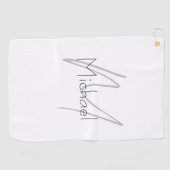 ミニマルモノグラムのリストのプレーンモダン名 ゴルフタオル (横)