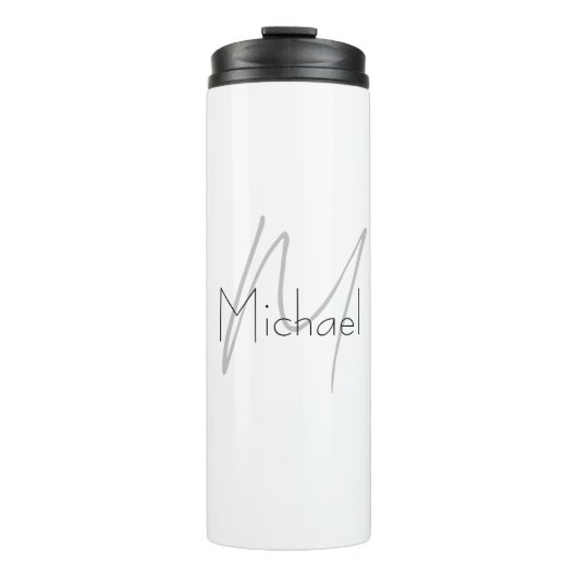 ミニマルモノグラムのリストのプレーンモダン名 タンブラー (正面)