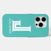 ミニマルモノグラムアクア Case-Mate iPhoneケース (裏面 (横))