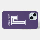 ミニマルモノグラムパープル Case-Mate iPhoneケース (裏面 (横))