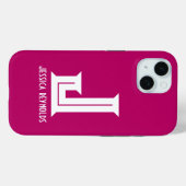 ミニマルモノグラムホットピンク Case-Mate iPhoneケース (裏面 (横))