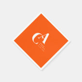 ミニマルモノグラム、オレン結婚ジ スタンダードカクテルナプキン (角)