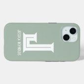 ミニマルモノグラム・サージグリーン Case-Mate iPhoneケース (裏面 (横))