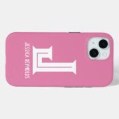 ミニマルモノグラム ピンク Case-Mate iPhoneケース (裏面 (横))
