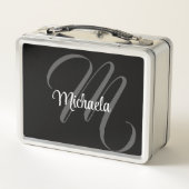 ミニマルモノグラモダンムイニシャル名金属lu メタルランチボックス (裏面)