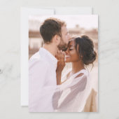 ミニマルモノグラ結婚ム写真の白黒 招待状 (裏面)