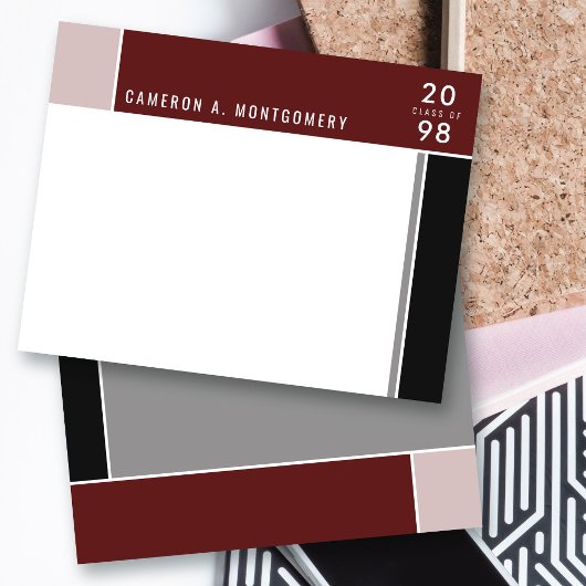 ミニマルモンドリアンモダンカラーブロックの卒業 サンキューカード