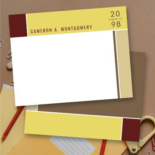 ミニマルモンドリアンモダンカラーブロックの卒業 サンキューカード