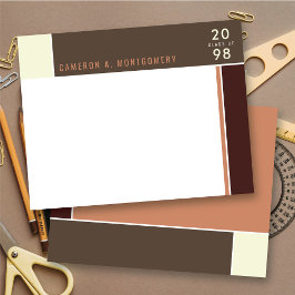 ミニマルモンドリアンモダンカラーブロックの卒業 サンキューカード