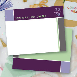 ミニマルモンドリアンモダンカラーブロックの卒業 サンキューカード