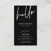 ミニマルユニークトレンディーイニシャルブラック&ホワイト 名刺 (裏面)