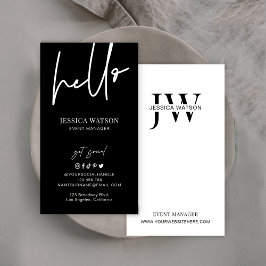 ミニマルユニークトレンディーイニシャルブラック&ホワイト 名刺