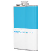 ミニマルユニークモダンリストの青い白の名前を追加 フラスク (左)