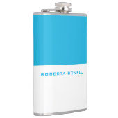 ミニマルユニークモダンリストの青い白の名前を追加 フラスク (右)