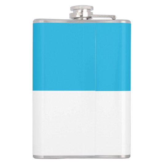 ミニマルユニークモダンリストの青い白の名前を追加 フラスク (裏面)