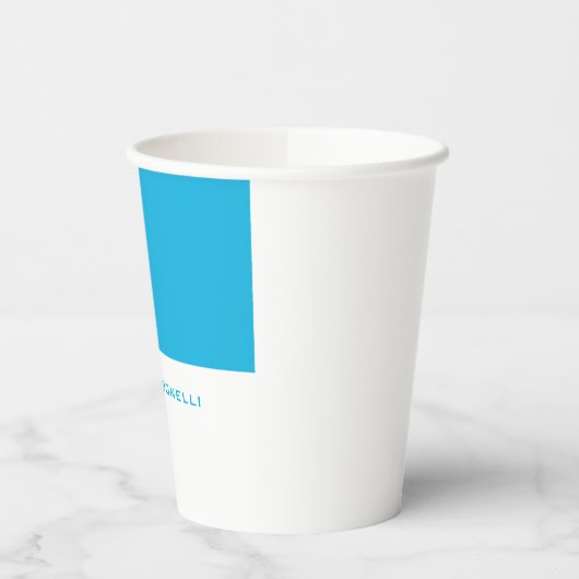 ミニマルユニークモダンリストの青い白の名前を追加 紙コップ (左)
