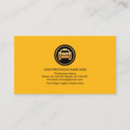 ミニマルユニークリストイエローブラックレイヤタクシードライバー 名刺 (裏面)