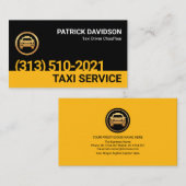 ミニマルユニークリストブラックイエローレイヤタクシードライバー 名刺 (正面/裏面)