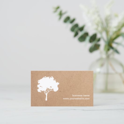 ミニマルユニークリストホワイトツリーダンボール造園 名刺 (スタンド正面)
