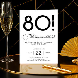 ミニマルユニークリスト日付80誕生日を保存 招待状