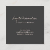 ミニマルユニーク主義の手書きブロガーの桃 スクエア名刺 (裏面)