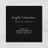 ミニマルユニーク主義の手書きブロガーBlack スクエア名刺 (裏面)