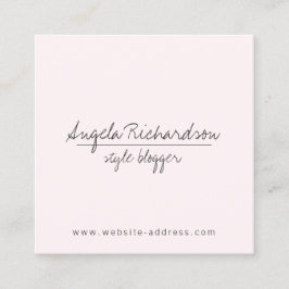 ミニマルユニーク主義の手書きブロガーPink スクエア名刺