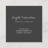 ミニマルユニーク主義の手書きブロガーPink スクエア名刺 (裏面)