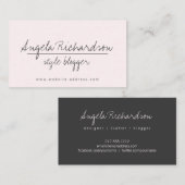 ミニマルユニーク主義の手書きブロガーPink 名刺 (正面/裏面)