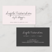 ミニマルユニーク主義の手書きブロガーPink 名刺 (正面/裏面)