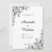 ミニマルユーカリプタスリーフ結婚式招待状 招待状 (正面)