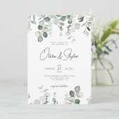 ミニマルユーカリ植物学QR結婚すべて 招待状 (スタンド正面)